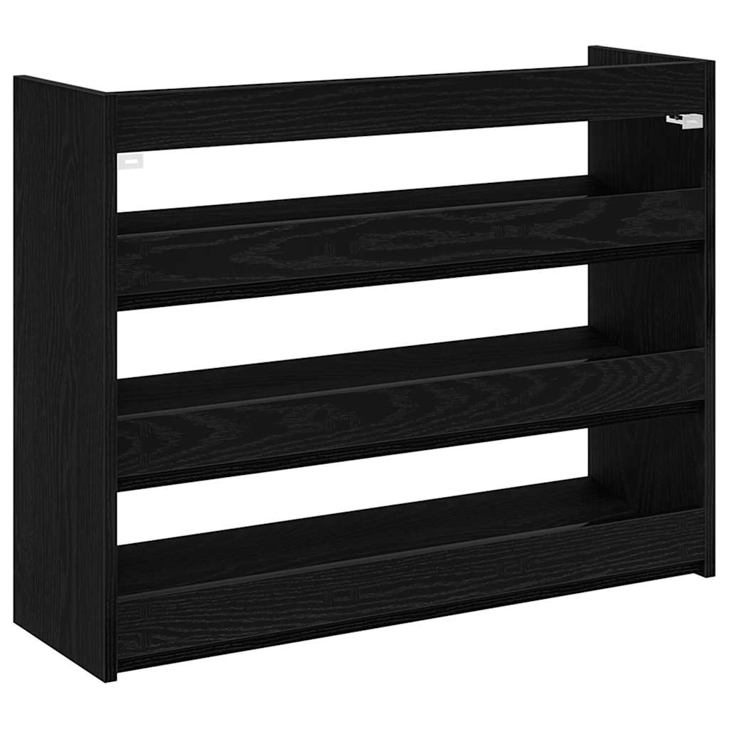 Scarpiera Nera 80x25x62 cm in Legno Multistrato