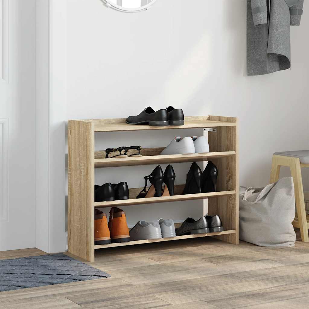 Scarpiera Rovere Sonoma 80x25x62 cm in Legno Multistrato