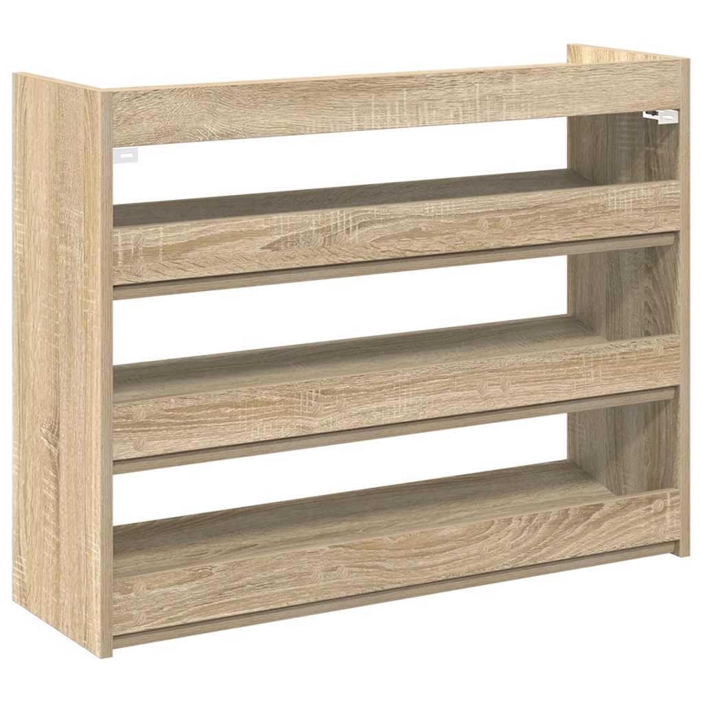 Scarpiera Rovere Sonoma 80x25x62 cm in Legno Multistrato