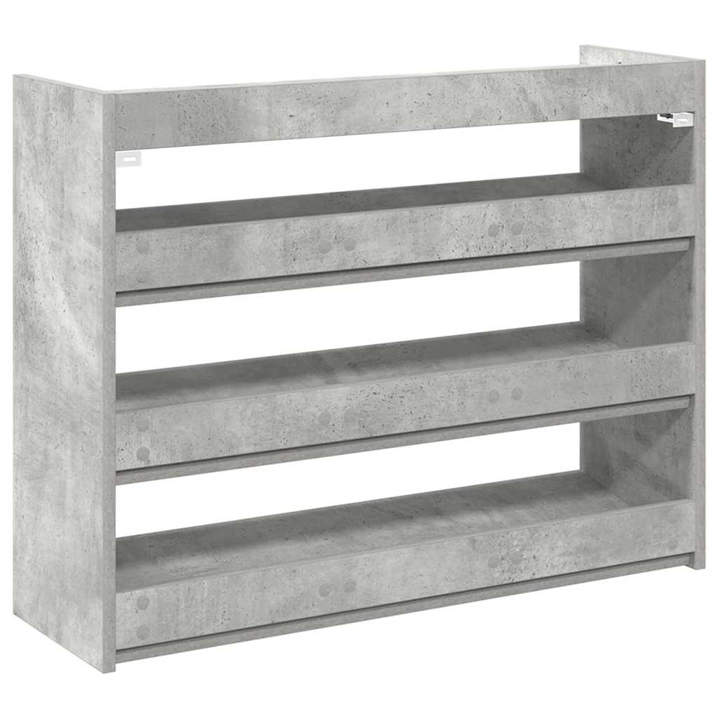 Scarpiera Grigio Cemento 80x25x62 cm in Legno Multistrato