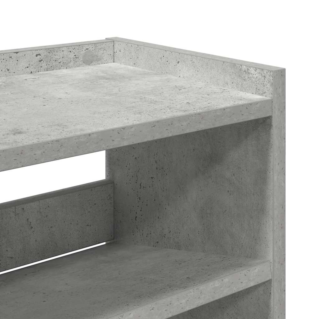 Scarpiera Grigio Cemento 80x25x62 cm in Legno Multistrato