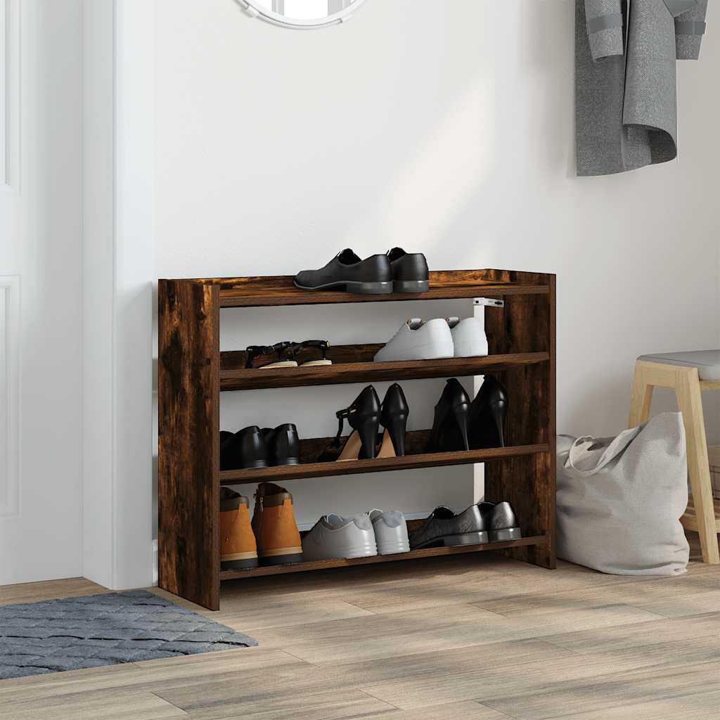 Scarpiera Rovere Fumo 80x25x62 cm in Legno Multistrato