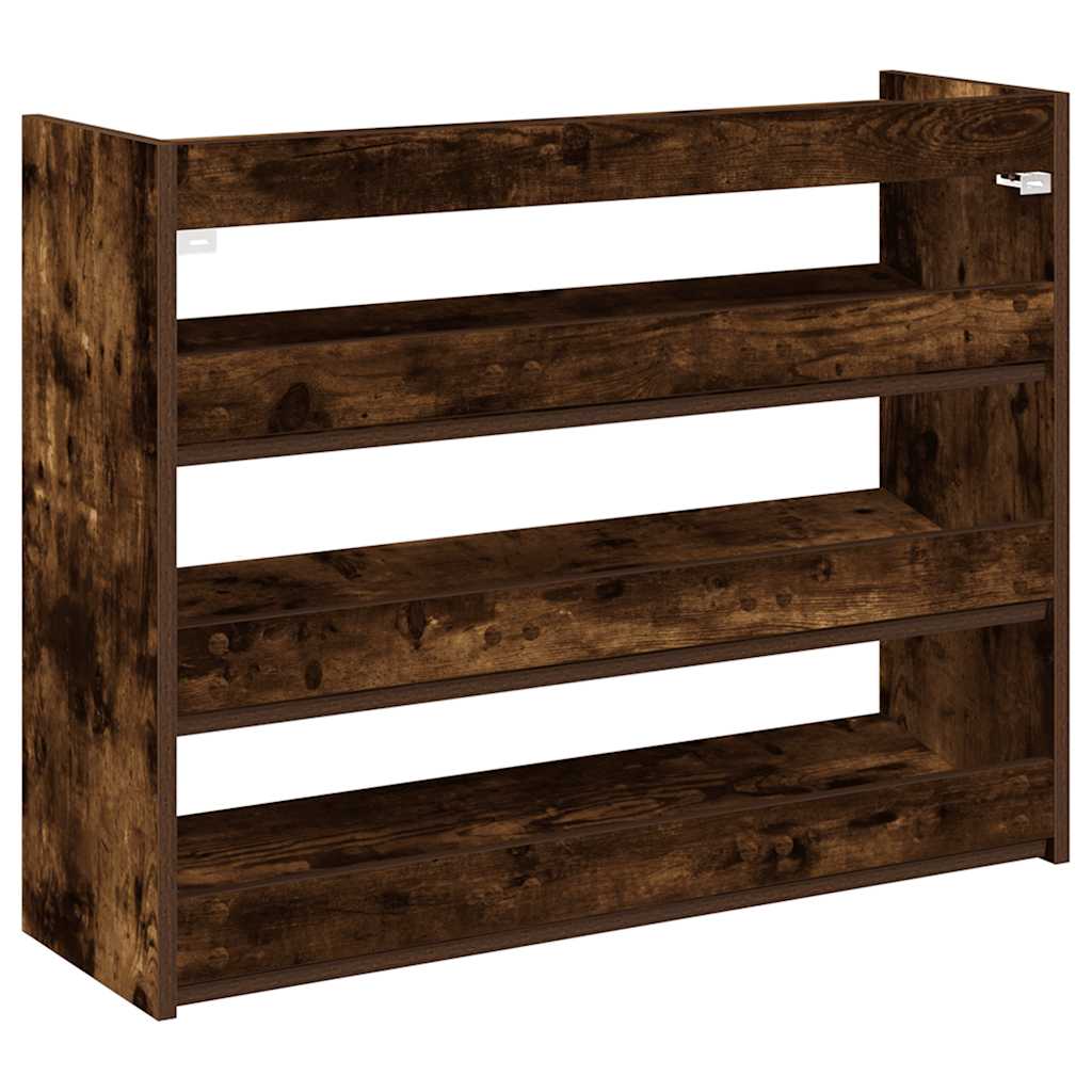 Scarpiera Rovere Fumo 80x25x62 cm in Legno Multistrato