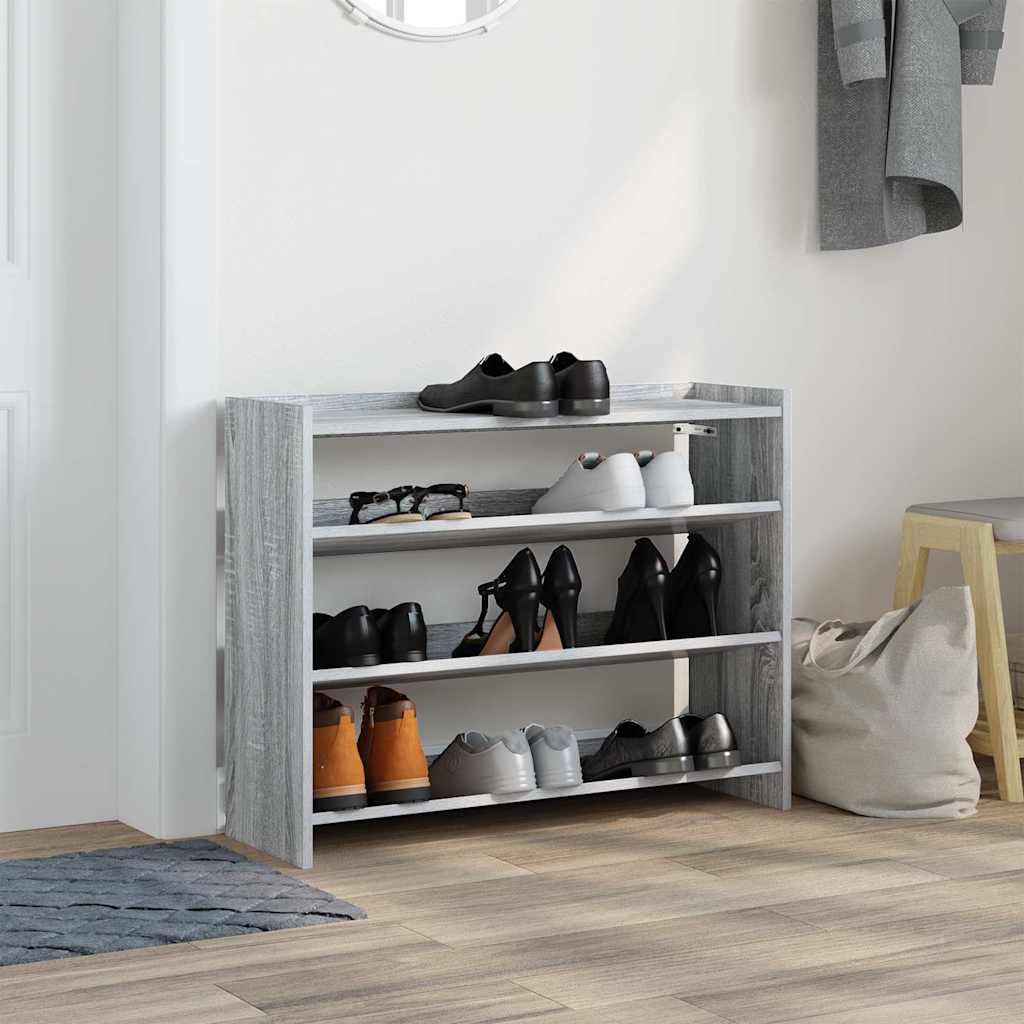 Scarpiera Grigio Sonoma 80x25x62 cm in Legno Multistrato