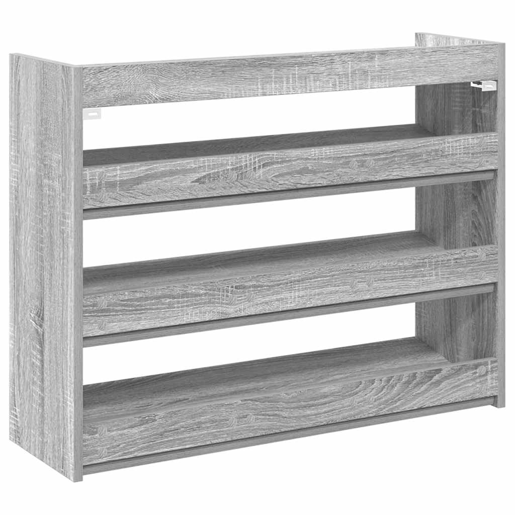 Scarpiera Grigio Sonoma 80x25x62 cm in Legno Multistrato