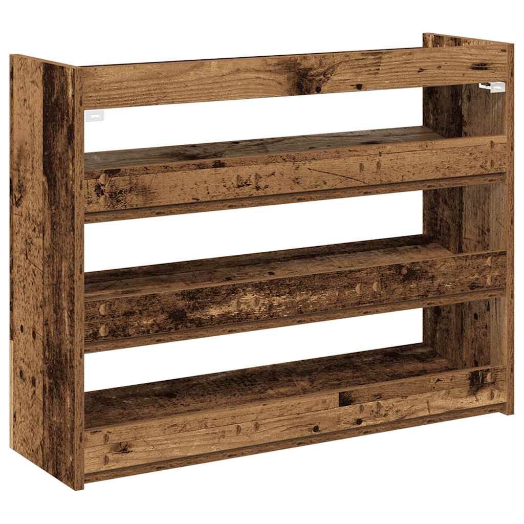 Scarpiera Legno Antico 80x25x62 cm in Legno Multistrato