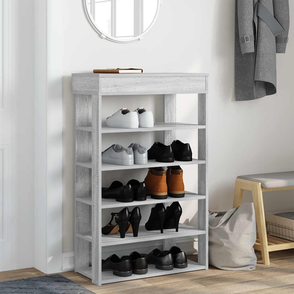 Scarpiera Grigio Sonoma 60x30x98 cm in Legno Multistrato