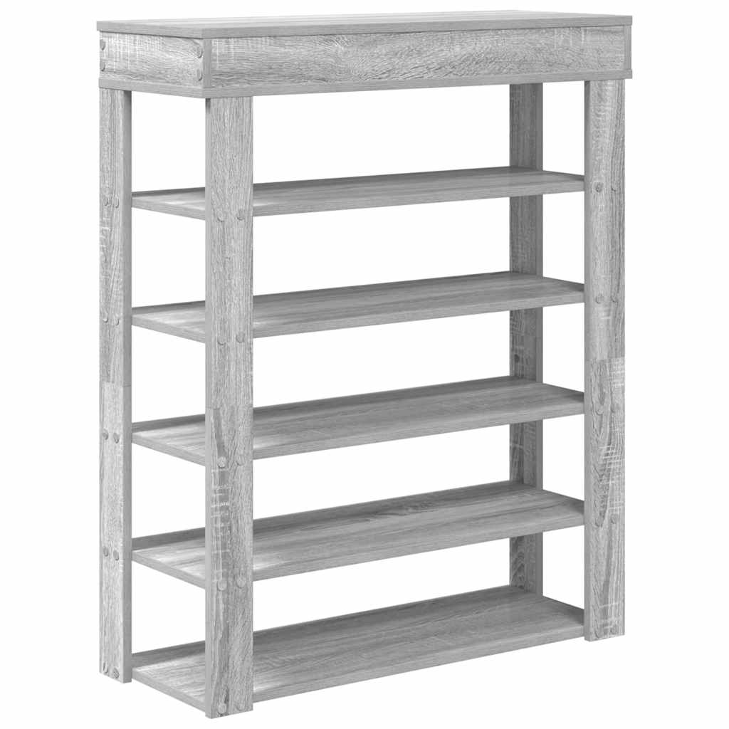 Scarpiera Grigio Sonoma 80x30x98 cm in Legno Multistrato