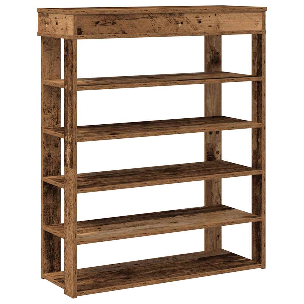 Scarpiera Legno Antico 80x30x98 cm in Legno Multistrato