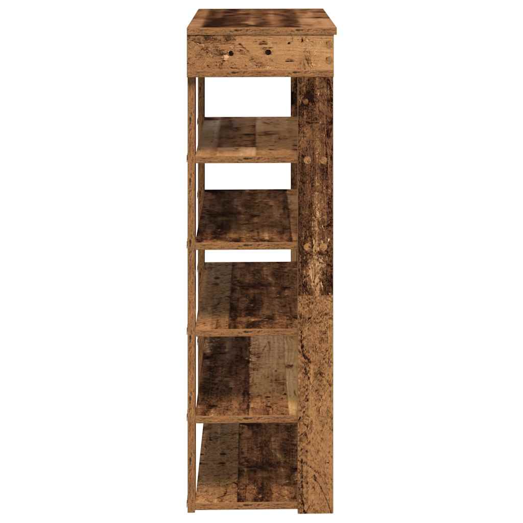 Scarpiera Legno Antico 80x30x98 cm in Legno Multistrato