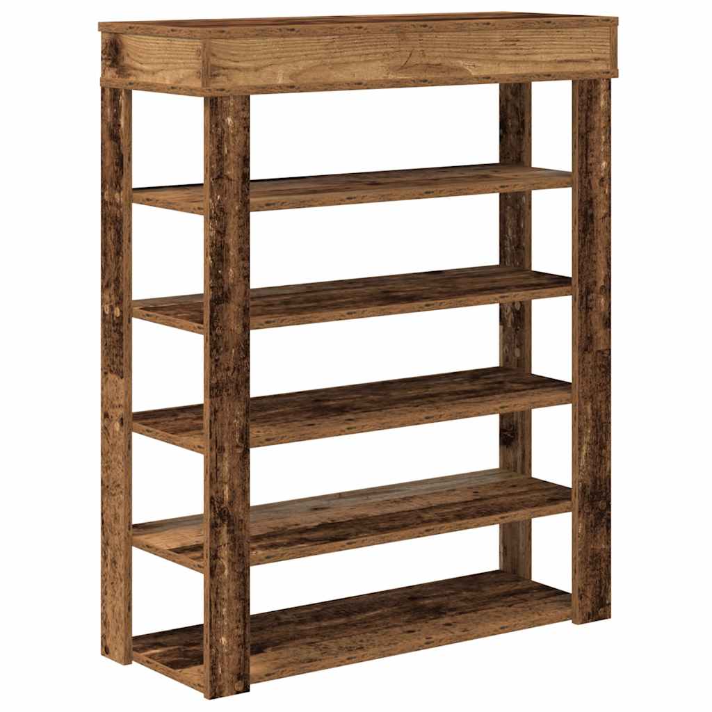 Scarpiera Legno Antico 80x30x98 cm in Legno Multistrato