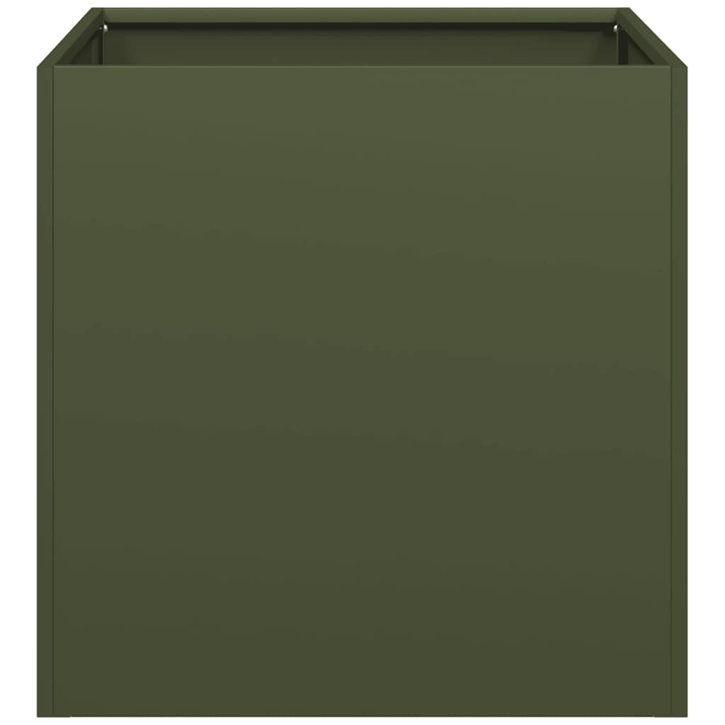 Fioriera Verde Oliva 40x40x40 cm in Acciaio Laminato a Freddo