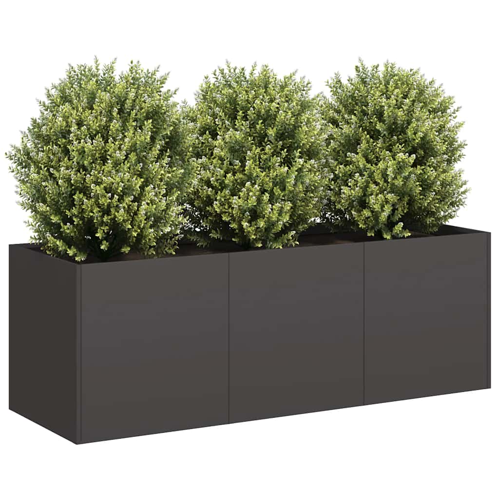 Fioriera Nera 120x40x40 cm Acciaio Laminato a Freddo