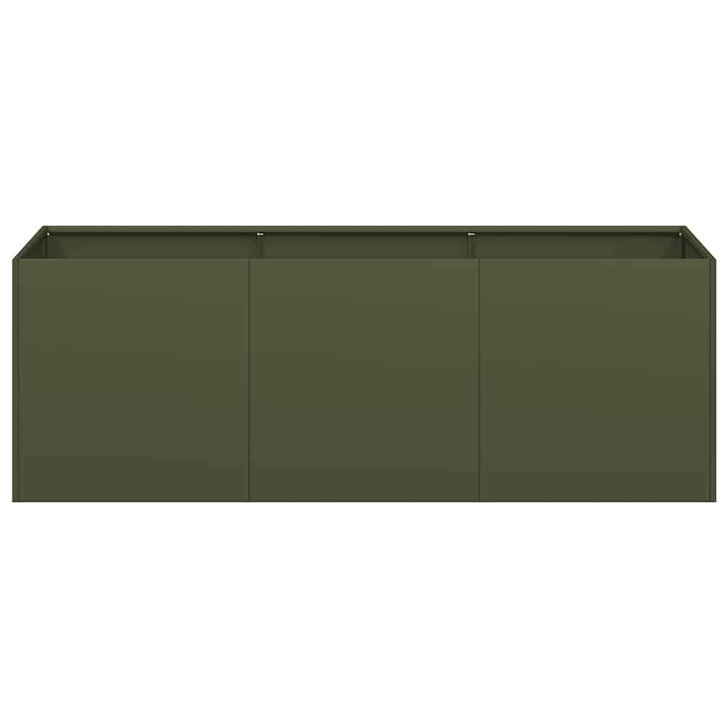 Fioriera Verde Oliva 120x40x40 cm in Acciaio Laminato a Freddo