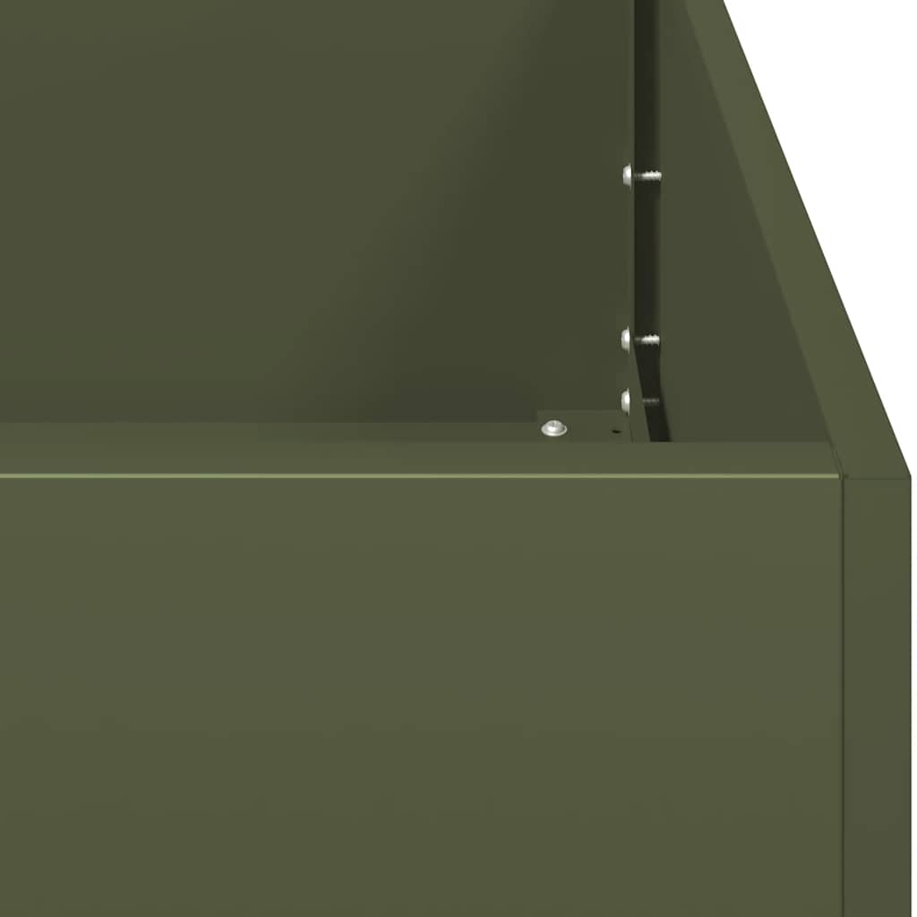 Fioriera Verde Oliva 120x40x40 cm in Acciaio Laminato a Freddo