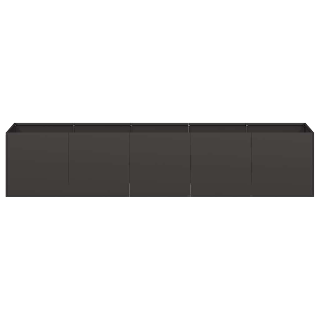Fioriera Nera 200x40x40 cm Acciaio Laminato a Freddo