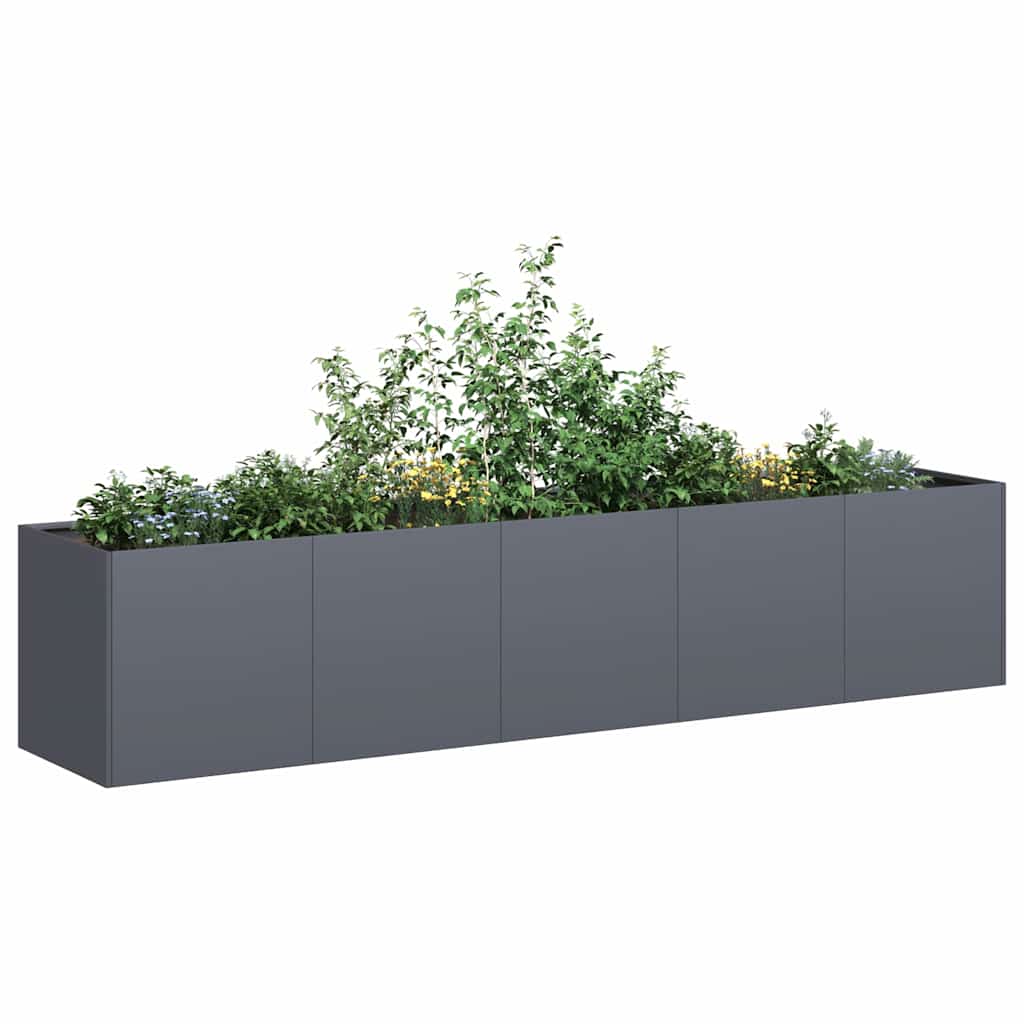 Fioriera Antracite 200x40x40 cm Acciaio laminato a freddo