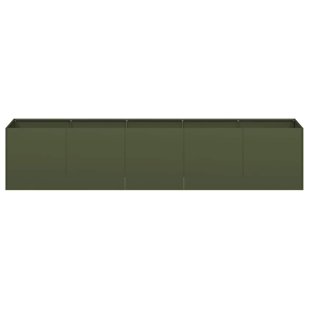 Fioriera Verde Oliva 200x40x40 cm in Acciaio Laminato a Freddo