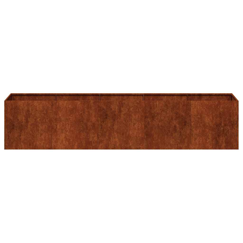 Fioriera Arrugginita 200x40x40 cm in Acciaio Corten