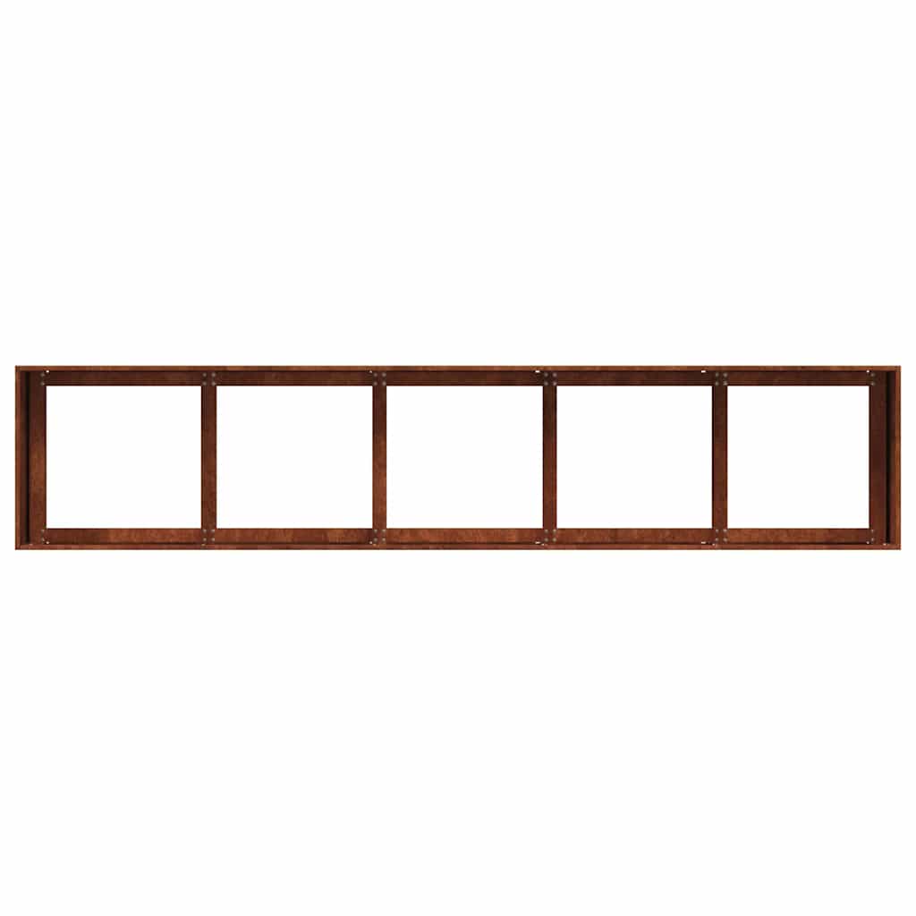 Fioriera Arrugginita 200x40x40 cm in Acciaio Corten