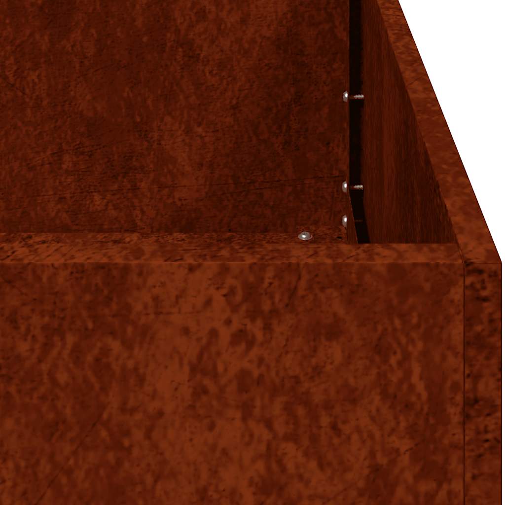 Fioriera Arrugginita 200x40x40 cm in Acciaio Corten