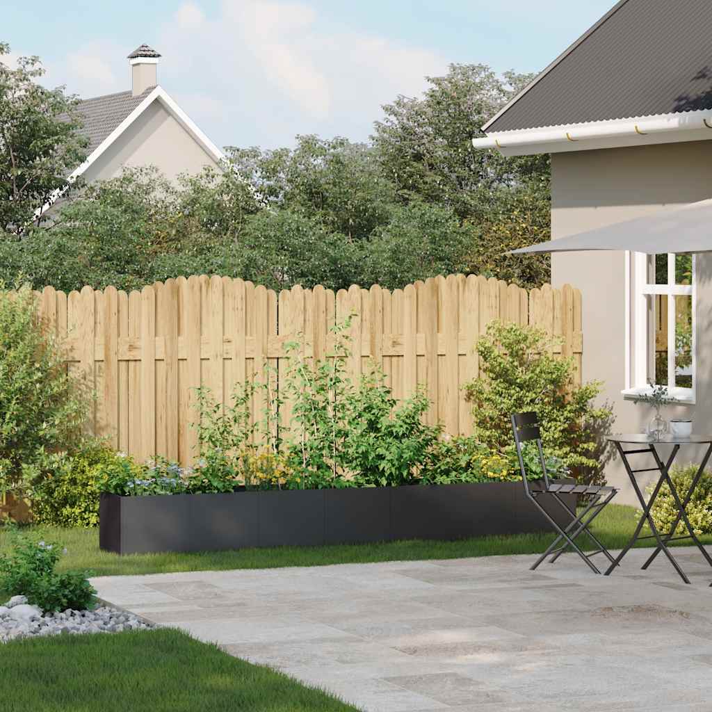 Fioriera Nera 280x40x40 cm in Acciaio Laminato a Freddo