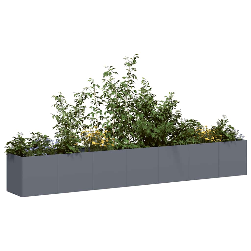 Fioriera Antracite 280x40x40 cm in Acciaio Laminato a Freddo