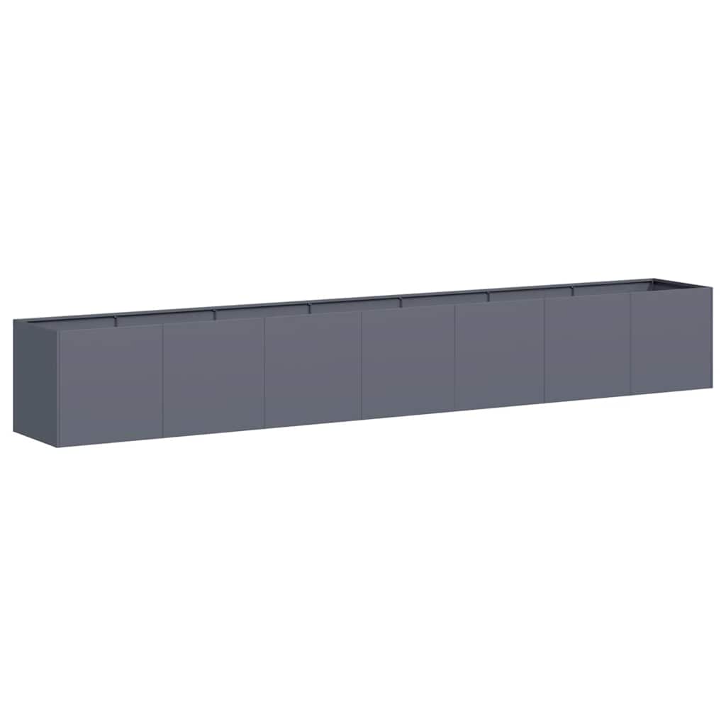 Fioriera Antracite 280x40x40 cm in Acciaio Laminato a Freddo