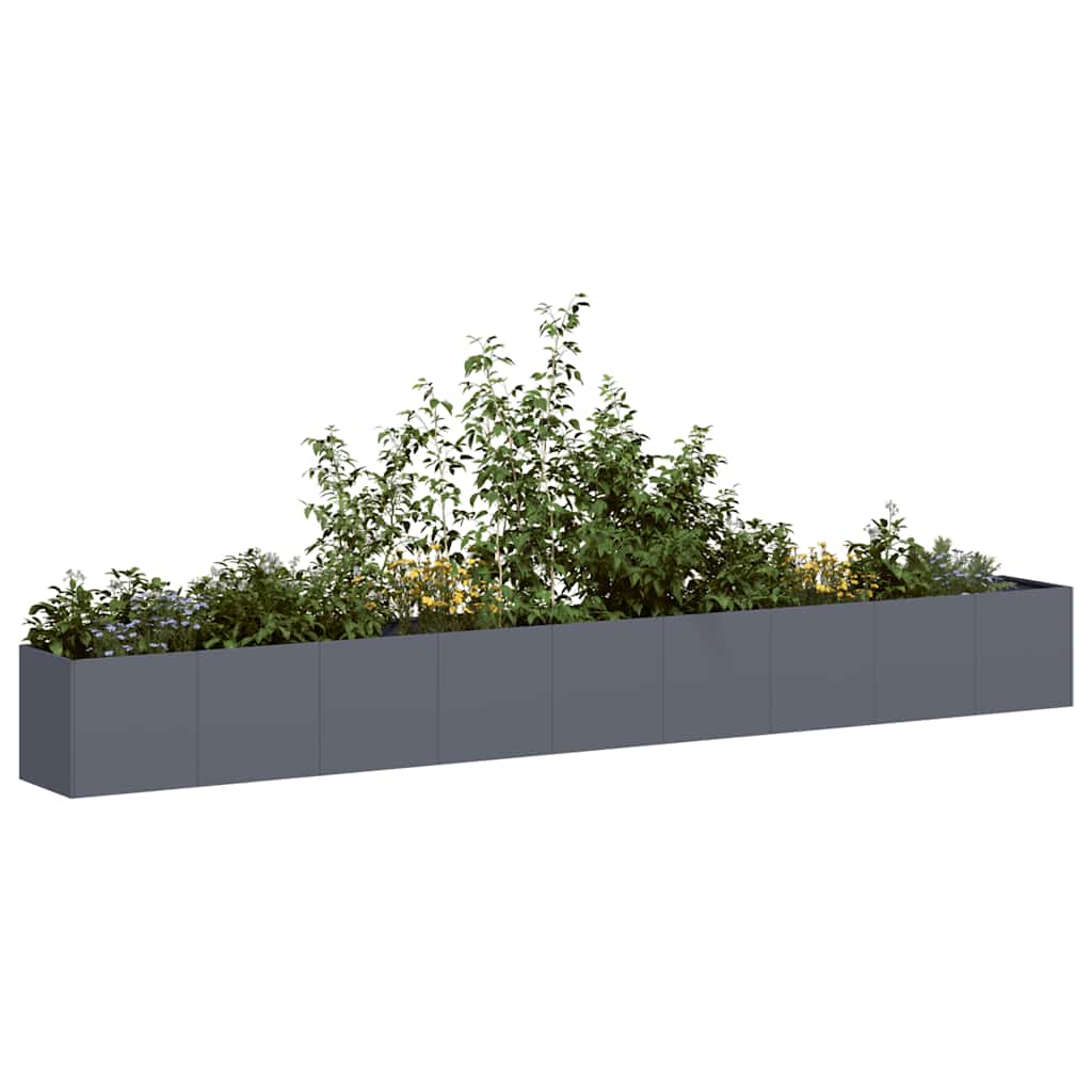 Fioriera Antracite 360x40x40 cm in Acciaio Laminato a Freddo