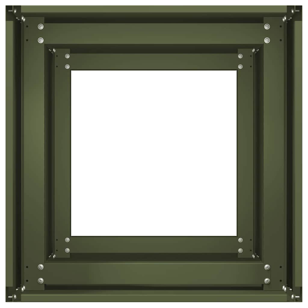 Fioriera Verde Oliva 40x40x80 cm in Acciaio Laminato a Freddo