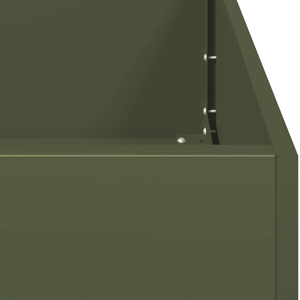 Fioriera Verde Oliva 40x40x80 cm in Acciaio Laminato a Freddo