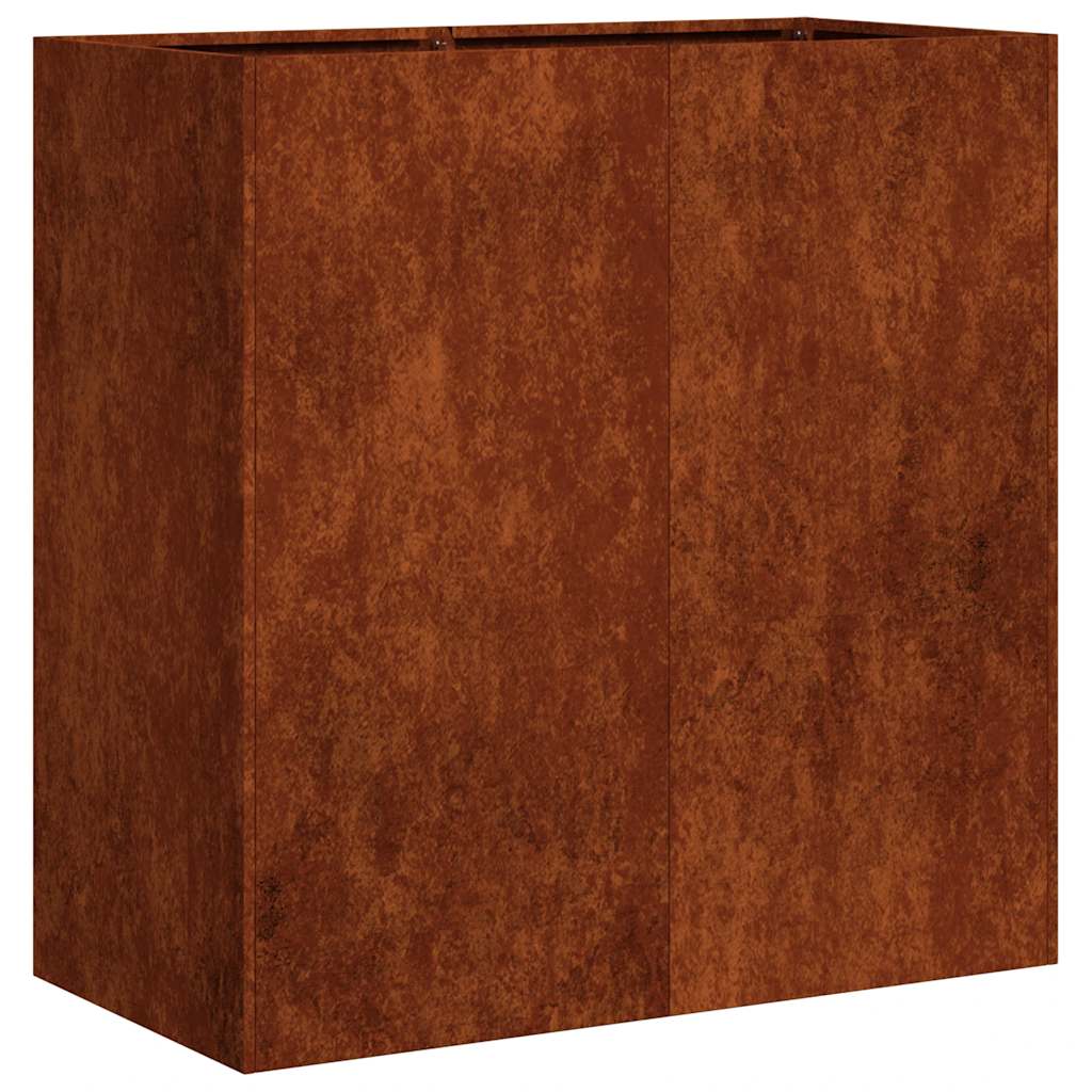 Fioriera Arrugginita 80x40x80 cm in Acciaio Corten