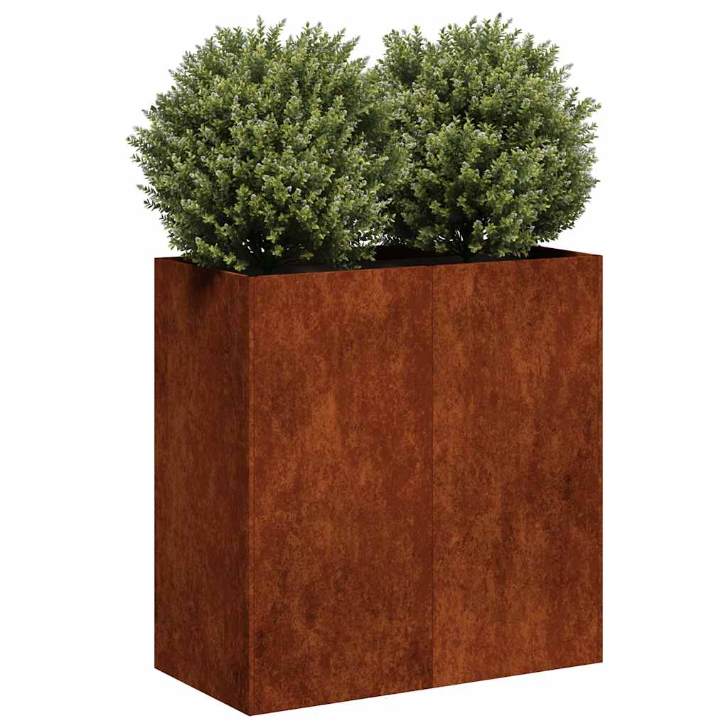 Fioriera Arrugginita 80x40x80 cm in Acciaio Corten