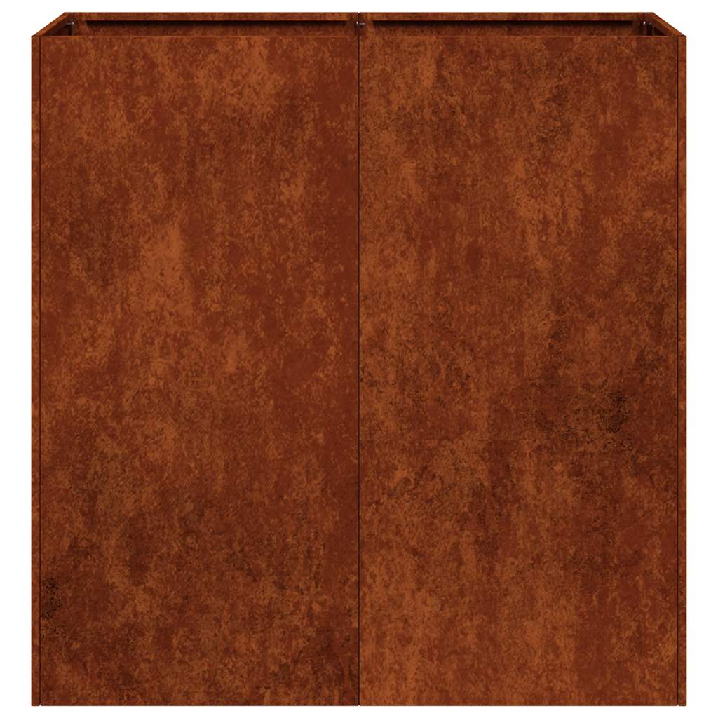 Fioriera Arrugginita 80x40x80 cm in Acciaio Corten