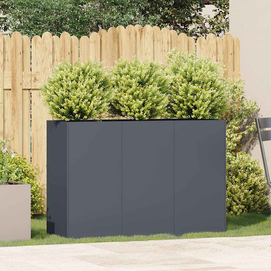 Fioriera Antracite 120x40x80 cm in Acciaio Laminato a Freddo
