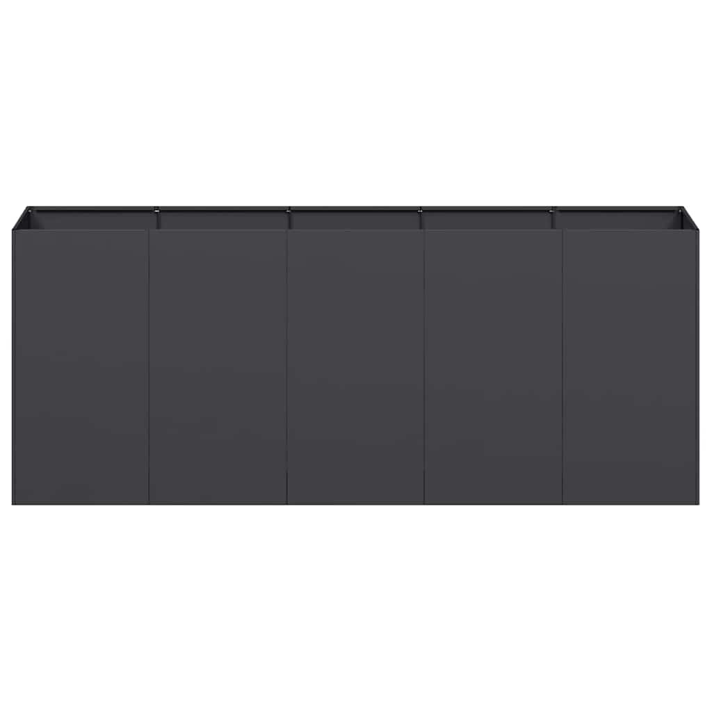 Fioriera Nera 200x40x80 cm in Acciaio Laminato a Freddo