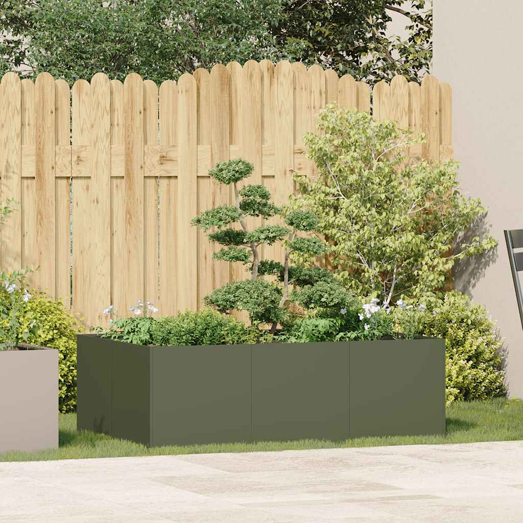 Fioriera Verde Oliva 120x80x40 cm in Acciaio