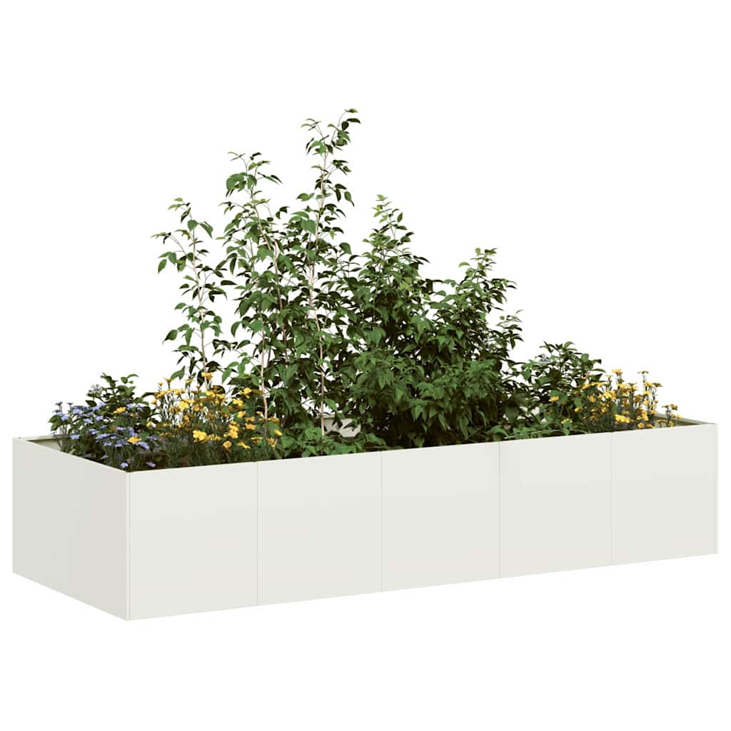 Fioriera Bianca 200x80x40 cm in Acciaio