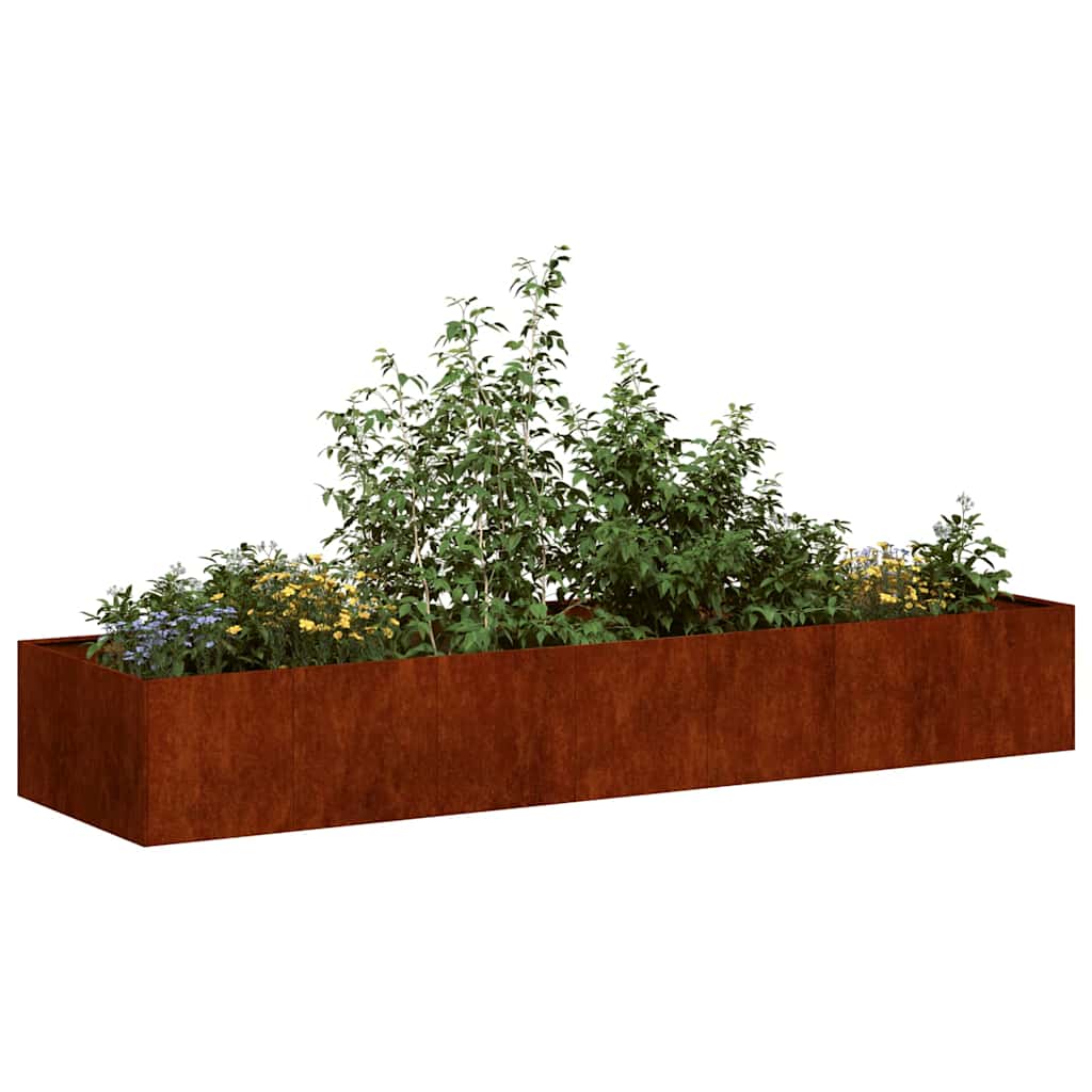 Fioriera Arrugginita 280x80x40 cm in Acciaio Corten
