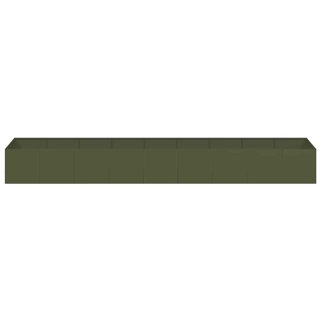 Fioriera Verde Oliva 360x80x40 cm in Acciaio