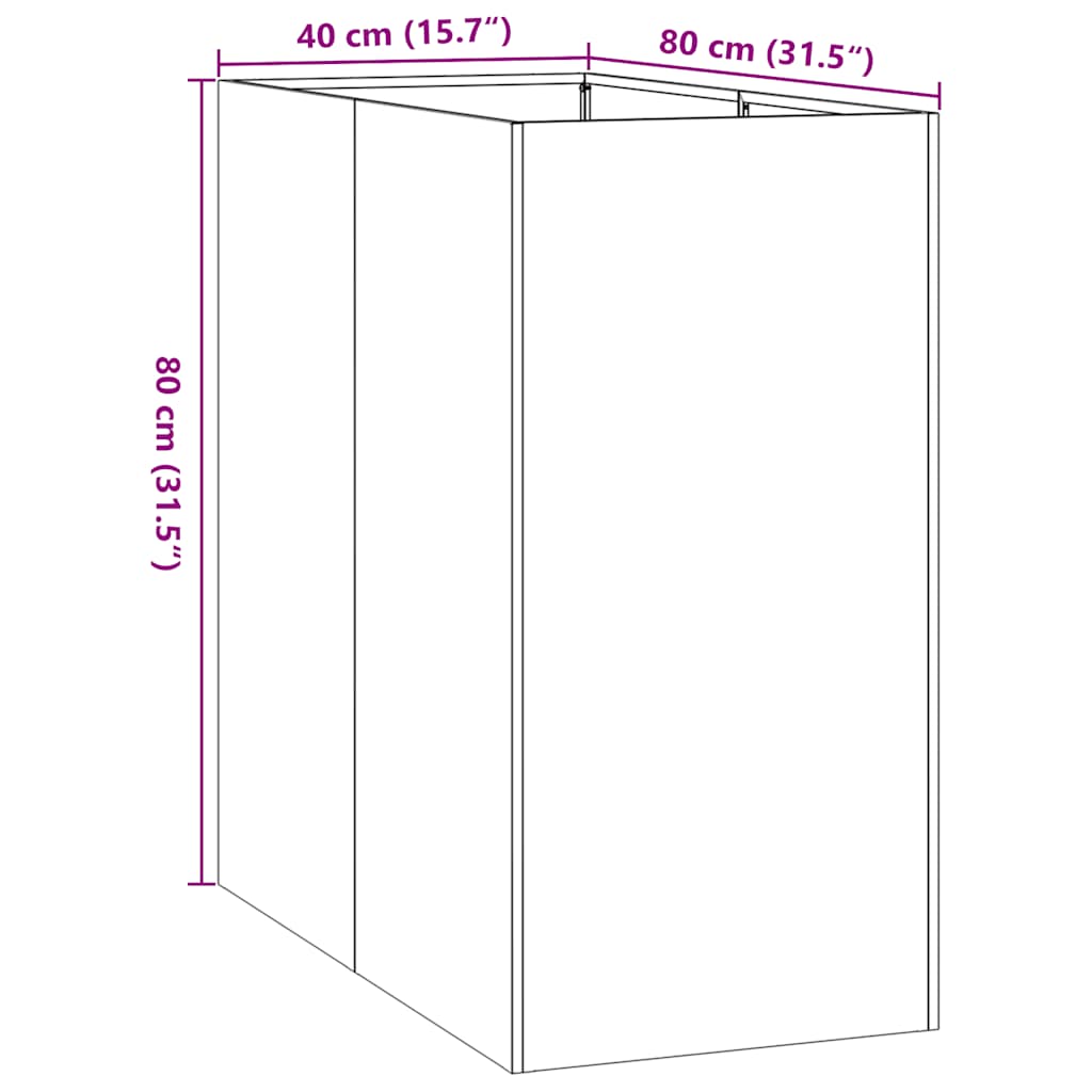 Fioriera 40x80x80 cm in Acciaio Inox