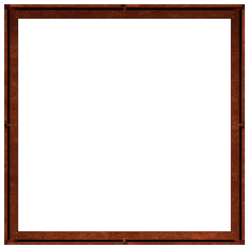 Fioriera Arrugginita 100x100x30 cm in Acciaio Corten