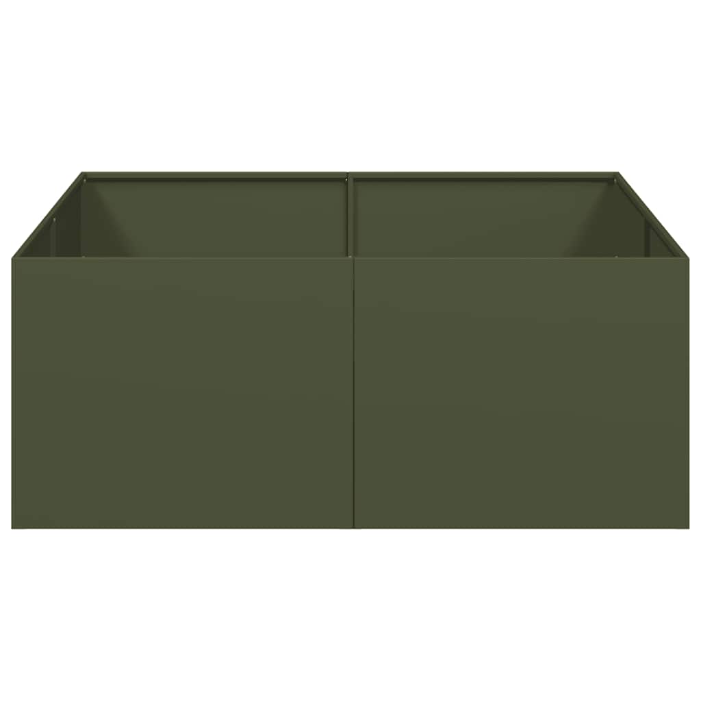 Fioriera Verde Oliva 100x100x40 cm in Acciaio