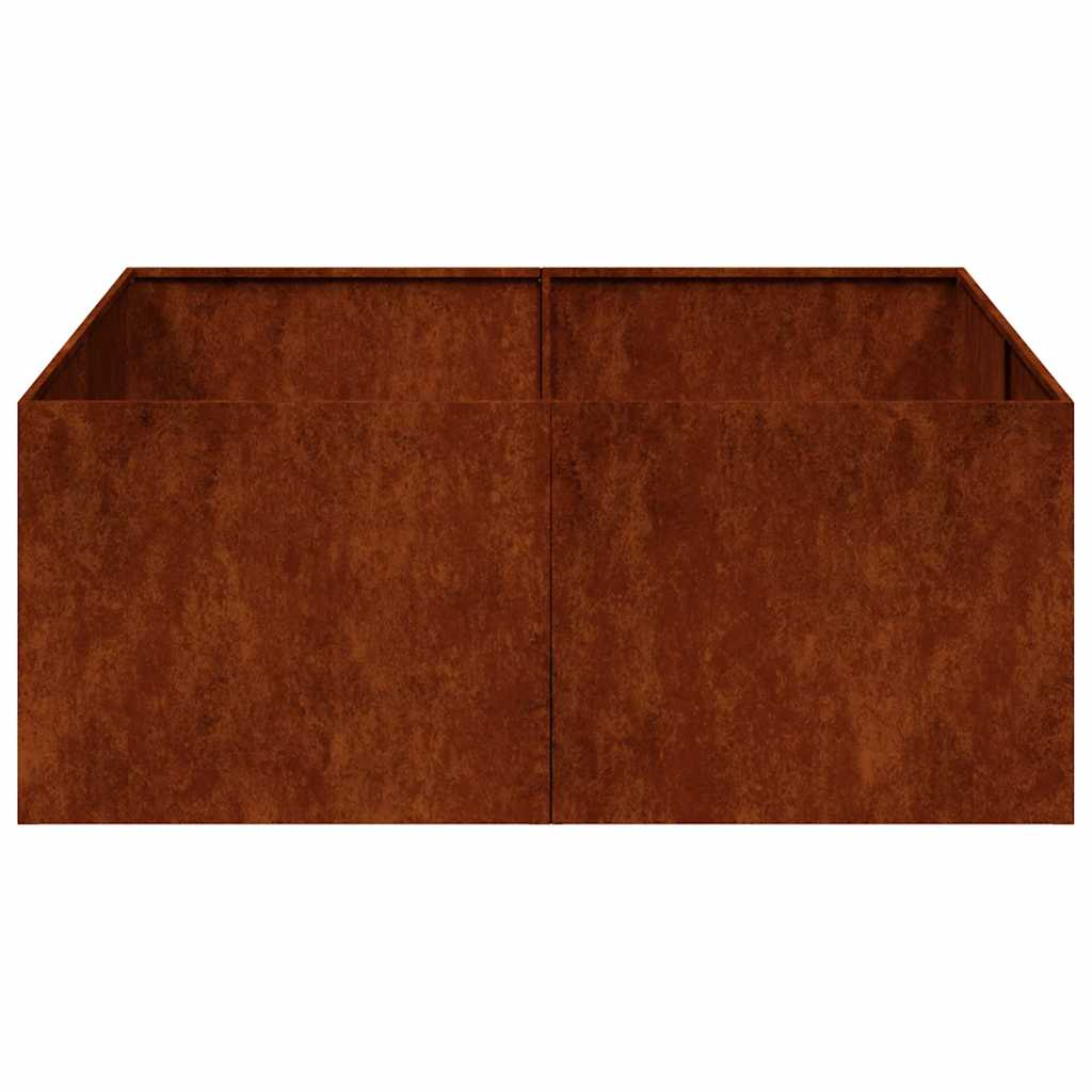 Fioriera Arrugginita 100x100x40 cm in Acciaio Corten