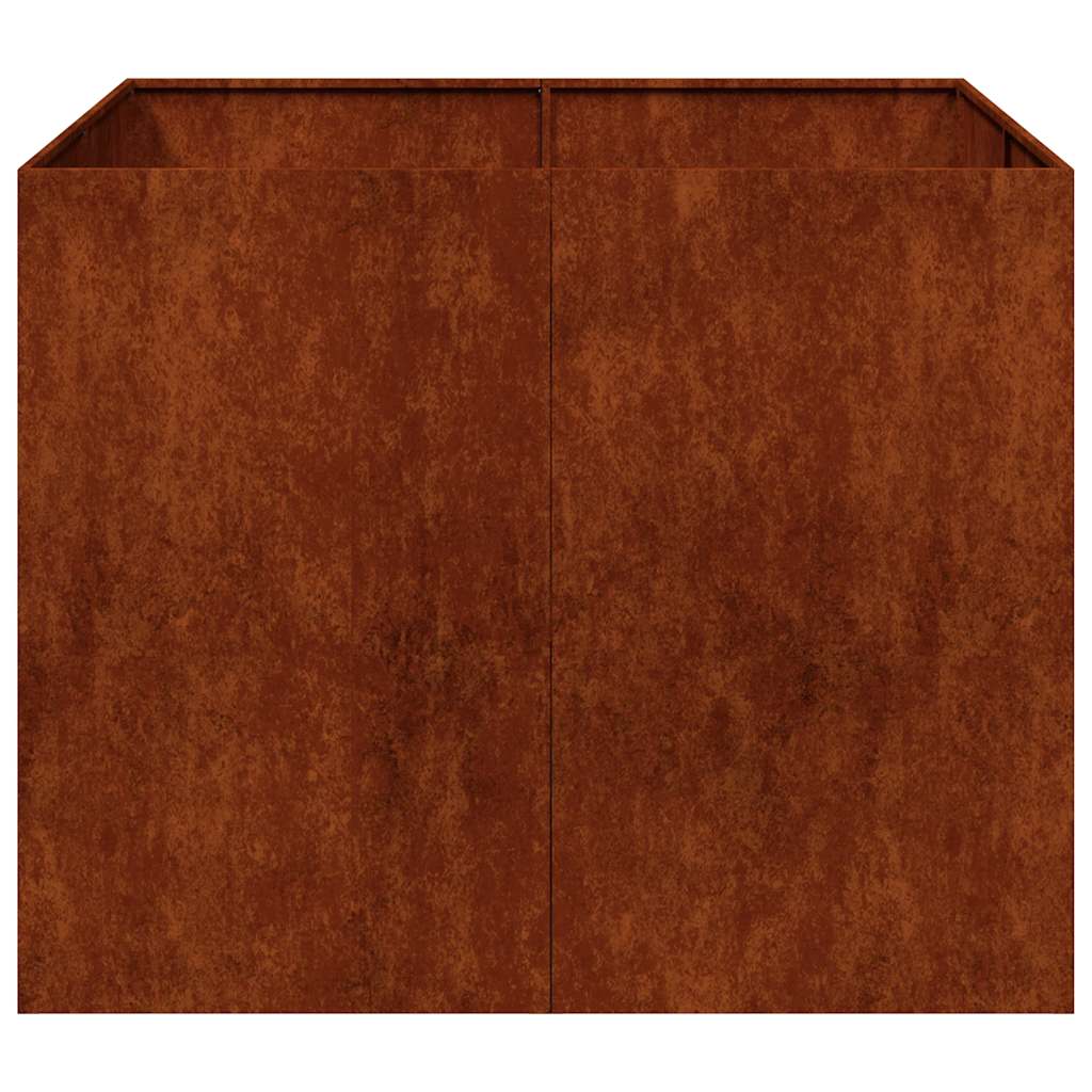 Fioriera Arrugginita 100x100x80 cm in Acciaio Corten