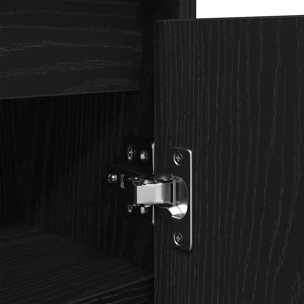 Scarpiera Rovere Nero 29,5x34x76 cm in Legno Multistrato