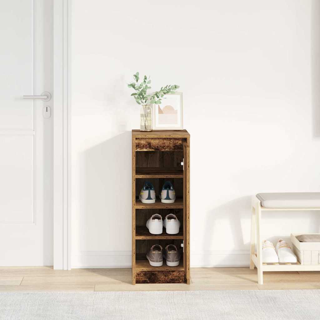 Scarpiera Legno Antico 29,5x34x76 cm in Legno Multistrato