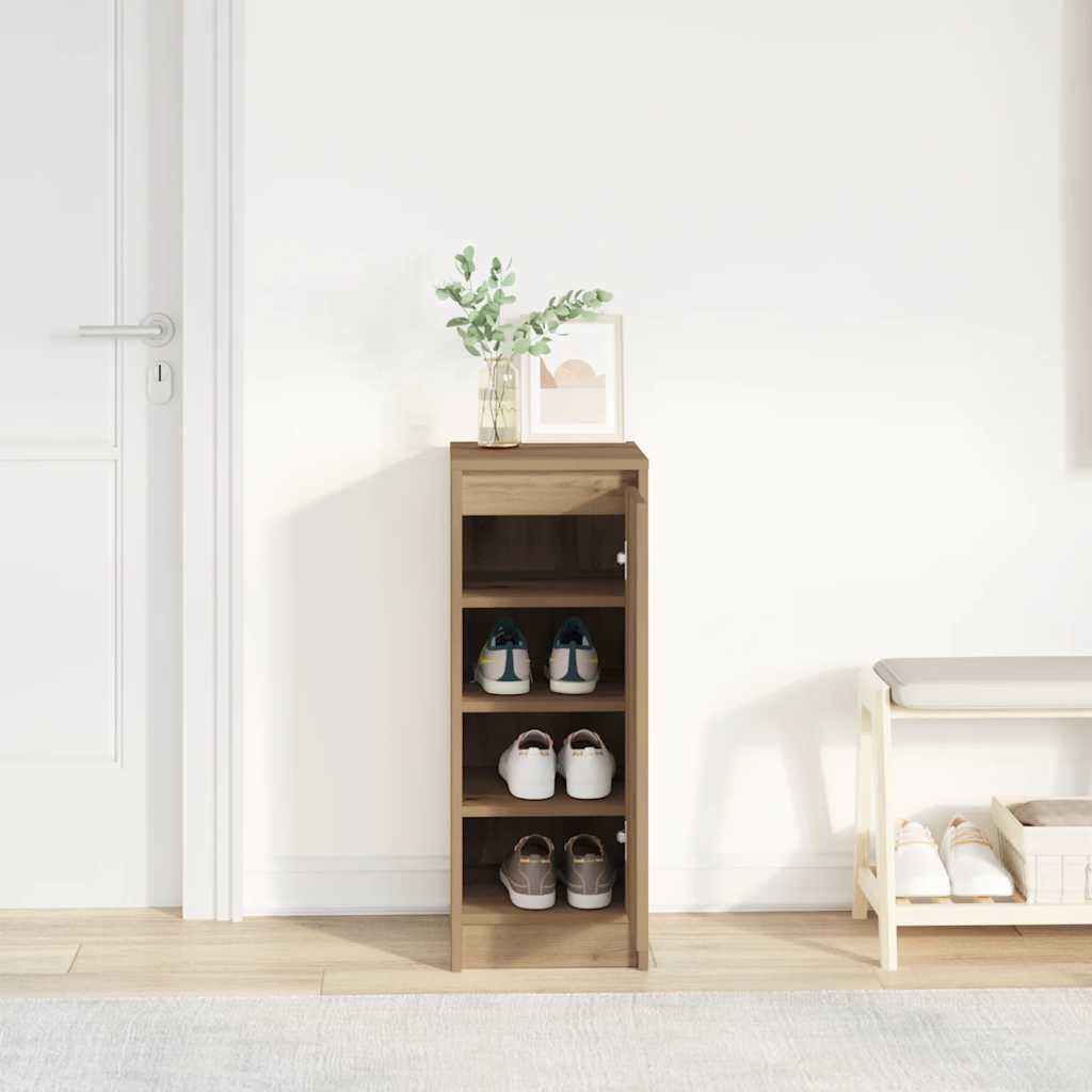 Scarpiera Rovere Artigianale 29,5x34x76 cm in Legno Multistrato