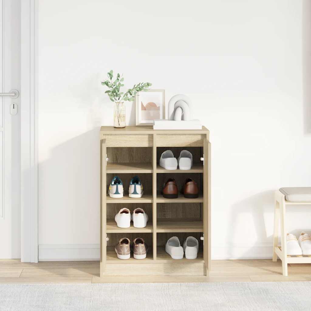 Scarpiera Rovere Sonoma 57x34x76 cm in Legno Multistrato