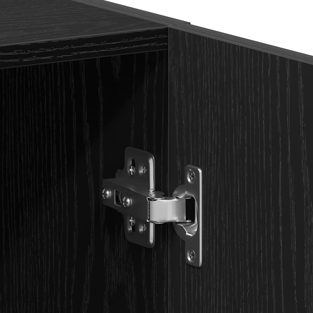 Mobile per Lavatrice Rovere Nero 64x25,5x190 cm